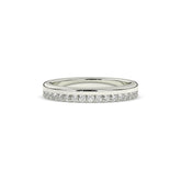 Noelia round lab-grown diamond memoire wedding band in 585 white gold, front view 