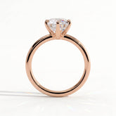 Round lab-grown diamond solitaire engagement ring in 14K (585) rose gold, side profile 