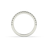 Noelia round lab-grown diamond memoire wedding band in 585 white gold, top view 