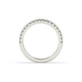Noelia round lab-grown diamond memoire wedding band in 950 platinum, top view 