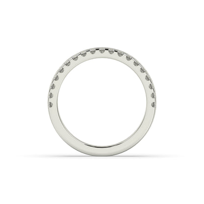 Noelia round lab-grown diamond memoire wedding band in 950 platinum, top view 