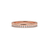 Noelia round lab-grown diamond memoire wedding band in 585 rose gold, front view 