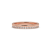 Noelia round lab-grown diamond memoire wedding band in 750 rose gold, front view 