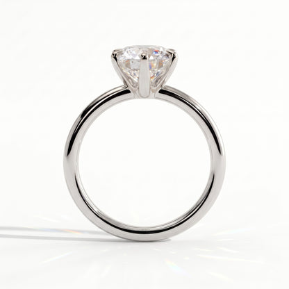 Round lab-grown diamond solitaire engagement ring in 950 platinum, side profile 