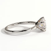 Round lab-grown diamond solitaire engagement ring in 950 platinum, detail view 