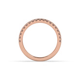 Noelia round lab-grown diamond memoire wedding band in 585 rose gold, top view 