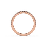 Noelia round lab-grown diamond memoire wedding band in 750 rose gold, top view 