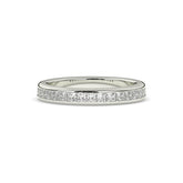 Sarina princess-cut lab-grown diamond channel-set memoire wedding band in 950 platinum, front view 