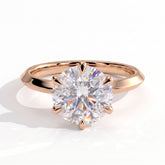 Round lab-grown diamond solitaire engagement ring in 14K (585) rose gold, front view 