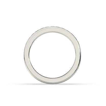 Sarina princess-cut lab-grown diamond channel-set memoire wedding band in 585 white gold, top view 