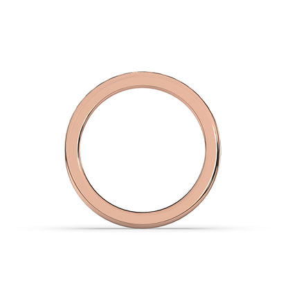 Sarina princess-cut lab-grown diamond channel-set memoire wedding band in 585 rose gold, top view 