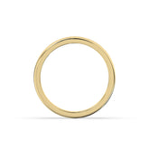 Adelina round lab-grown diamond channel-set memoire wedding band in 585 yellow gold, top view 