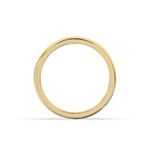 Adelina round lab-grown diamond channel-set memoire wedding band in 750 yellow gold, top view 