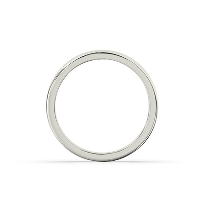 Adelina round lab-grown diamond channel-set memoire wedding band in 585 white gold, top view 