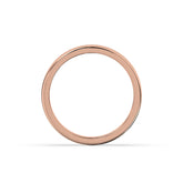 Adelina round lab-grown diamond channel-set memoire wedding band in 585 rose gold, top view 
