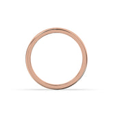 Adelina round lab-grown diamond channel-set memoire wedding band in 750 rose gold, top view 