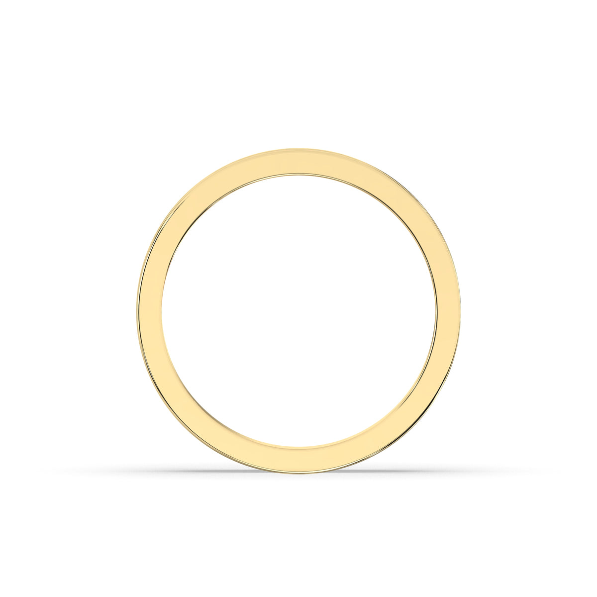 Tabea round lab-grown diamond channel-set memoire wedding band in 585 yellow gold, top view 