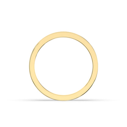 Tabea round lab-grown diamond channel-set memoire wedding band in 585 yellow gold, top view 