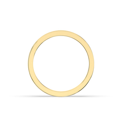Tabea round lab-grown diamond channel-set memoire wedding band in 750 yellow gold, top view 