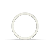 Tabea round lab-grown diamond channel-set memoire wedding band in 585 white gold, top view 