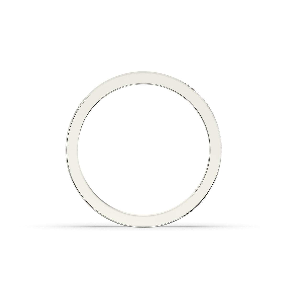 Tabea round lab-grown diamond channel-set memoire wedding band in 585 white gold, top view 