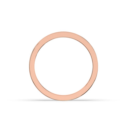 Tabea round lab-grown diamond channel-set memoire wedding band in 585 rose gold, top view 