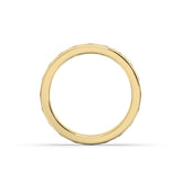 Elodie round and baguette lab-grown diamond channel-set eternity wedding band in 585 yellow gold, top view 