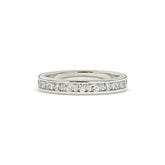 Elodie round and baguette lab-grown diamond channel-set eternity wedding band in 585 white gold, front view 