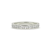 Elodie round and baguette lab-grown diamond channel-set eternity wedding band in 950 platinum, front view 