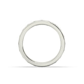 Elodie round and baguette lab-grown diamond channel-set eternity wedding band in 950 platinum, top view 