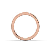Elodie round and baguette lab-grown diamond channel-set eternity wedding band in 750 rose gold, top view 