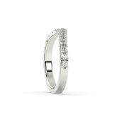 Irmel curved round lab-grown diamond memoire wedding band in 585 white gold, side view 