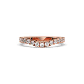 Irmel curved round lab-grown diamond memoire wedding band in 585 rose gold, front view 