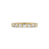 Vivia round lab-grown diamond memoire wedding band in 585 yellow gold, front view 