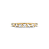 Vivia round lab-grown diamond memoire wedding band in 750 yellow gold, front view 