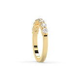Vivia round lab-grown diamond memoire wedding band in 585 yellow gold, side view 