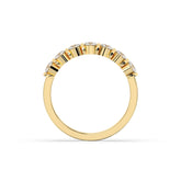 Vivia round lab-grown diamond memoire wedding band in 585 yellow gold, top view 