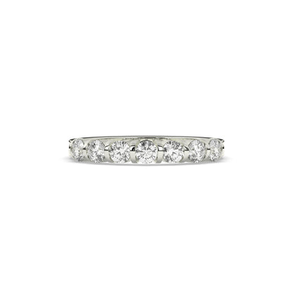 Vivia round lab-grown diamond memoire wedding band in 585 white gold, front view 