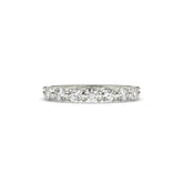 Vivia round lab-grown diamond memoire wedding band in 750 white gold, front view 