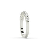 Vivia round lab-grown diamond memoire wedding band in 585 white gold, side view 