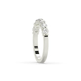 Vivia round lab-grown diamond memoire wedding band in 750 white gold, side view 