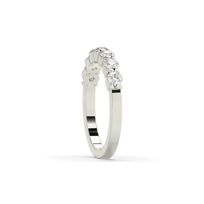 Vivia round lab-grown diamond memoire wedding band in 950 platinum, side view 