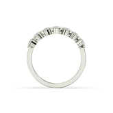 Vivia round lab-grown diamond memoire wedding band in 585 white gold, top view 