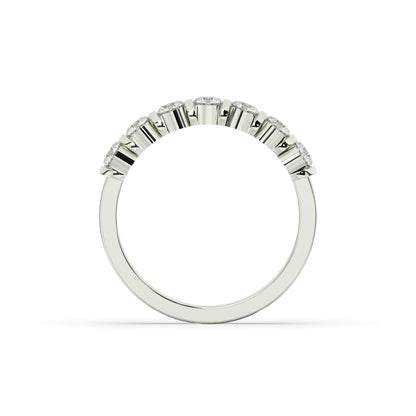 Vivia round lab-grown diamond memoire wedding band in 585 white gold, top view 