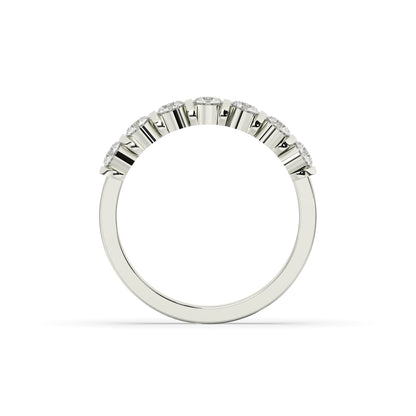 Vivia round lab-grown diamond memoire wedding band in 950 platinum, top view 