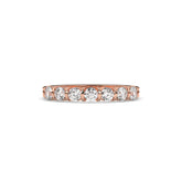 Vivia round lab-grown diamond memoire wedding band in 585 rose gold, front view 