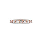 Vivia round lab-grown diamond memoire wedding band in 750 rose gold, front view 