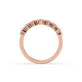 Vivia round lab-grown diamond memoire wedding band in 585 rose gold, top view 