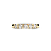 Lorena round lab-grown diamond memoire wedding band in 585 yellow gold, front view 