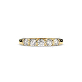 Lorena round lab-grown diamond memoire wedding band in 750 yellow gold, front view 